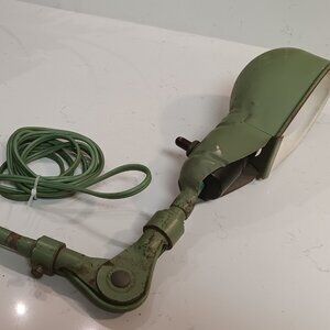 Vintage Task Light - Warehouse/Factory/Shop Light - Green Machinist Light